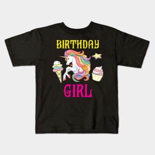 Birthday Girl Unicorn Lovers Gift Idea Kids T-Shirt